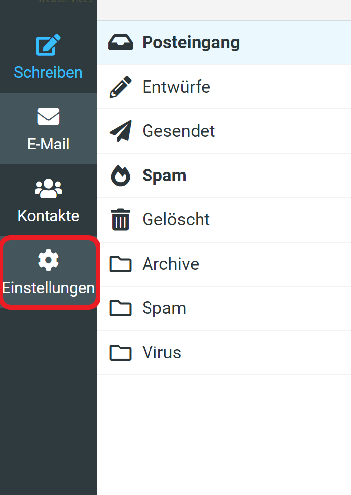 webmail einstellungen