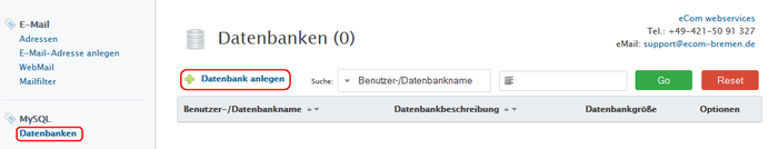 1 mysql datenbank anlegen