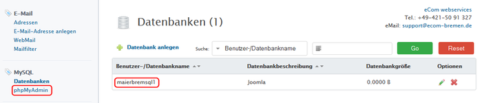 mysql-datenbank anlegen