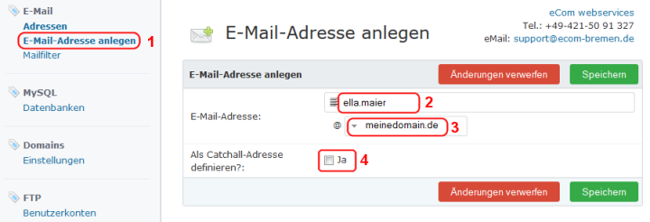 E-Mail Postfach anlegen