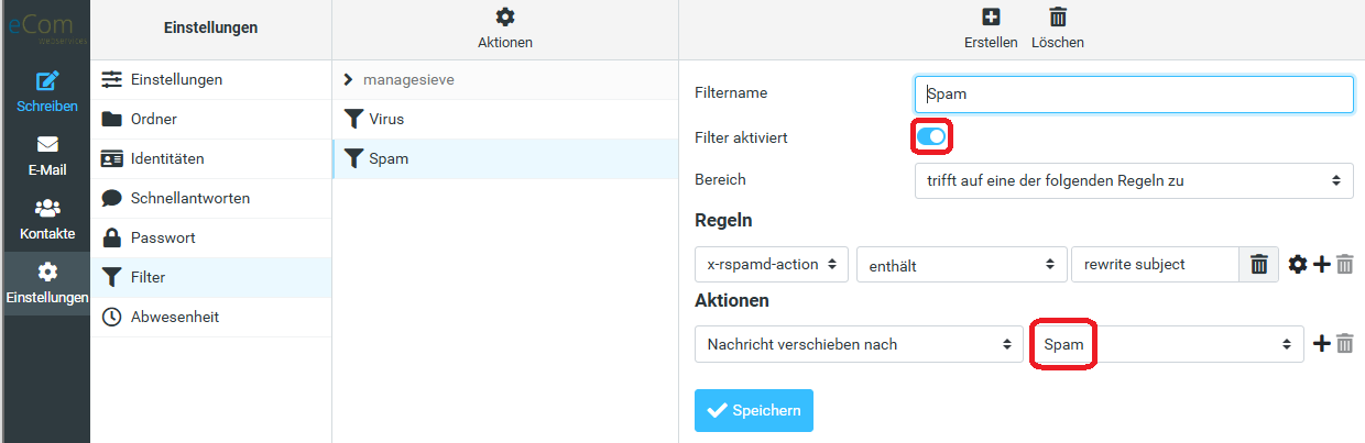 webmail spamfilter 1